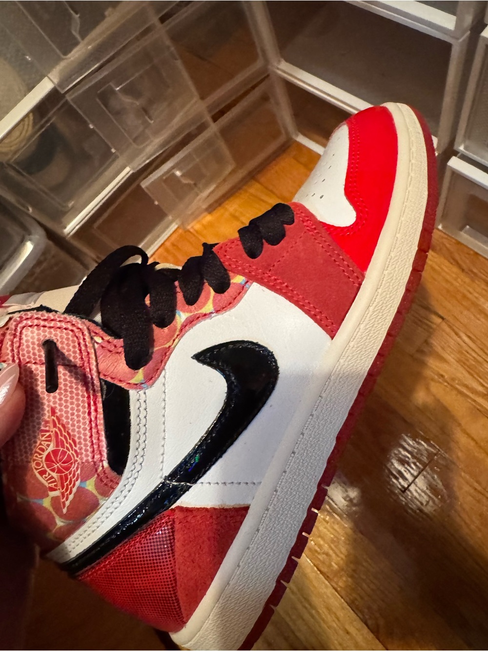 Nike Kids Red, White and Black High-Top Sneakers